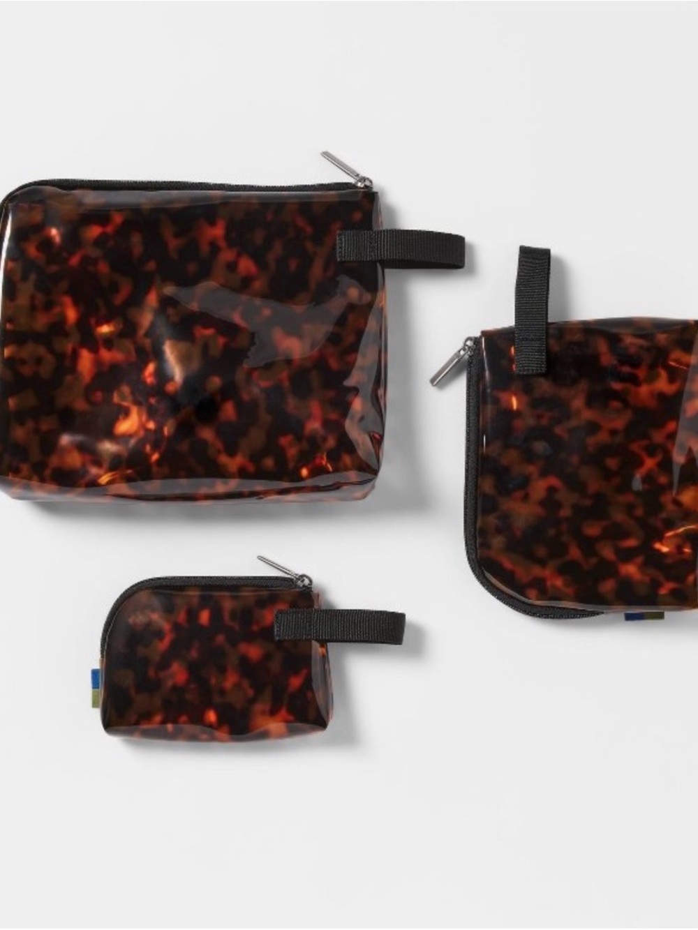 Open Story Tortoiseshell Clear Vinyl Pouch Set - 3 Pack